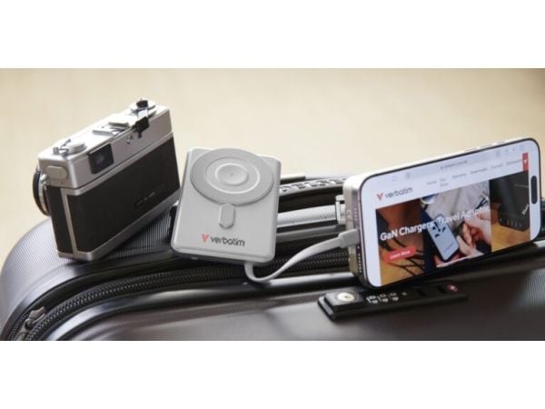 Verbatim Charge 'n' Go - Trådløs nødlader - magnetisk, to kabler - 5000 mAh - 20 watt - 2.4 A - PD 3.0, Fast Charge - 2 utgangskontakter (USB-C) - ...