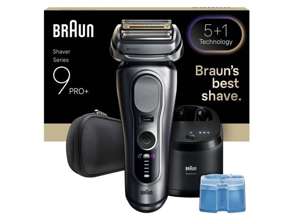 Braun Series 9 Pro+ 9667CC, Barberingsmaskin, Sølv, Rustfritt stål, Knapper, LED, AC / batteri