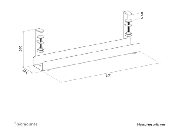 Neomounts - Kabelstyringsskuff - clamp-on design, universal - skrivebordsmonterbar - svart