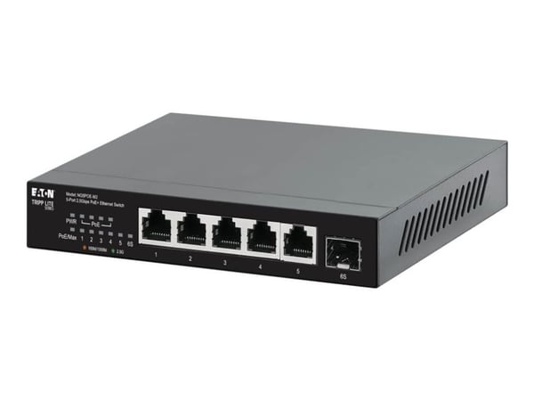 Eaton Tripp Lite series Desktop Gigabit Ethernet Unmanaged Switch PoE+ Pass-Through 5-Port 2.5 Gbps 70W Metal - Switch - ikke-styrt - 5 x 10/100/10...