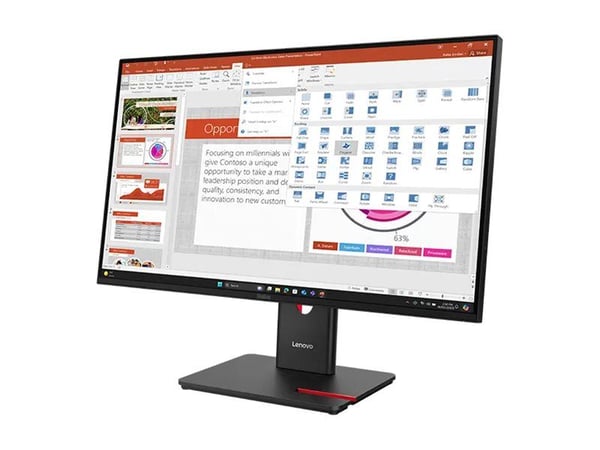 Lenovo ThinkVision T27-40 - LED-skärm - 27" - 1920 x 1080 Full HD (1080p) @ 120 Hz - IPS - 300 cd/m² - 1500:1 - 4 ms - HDMI, VGA, DisplayPort - ecl...
