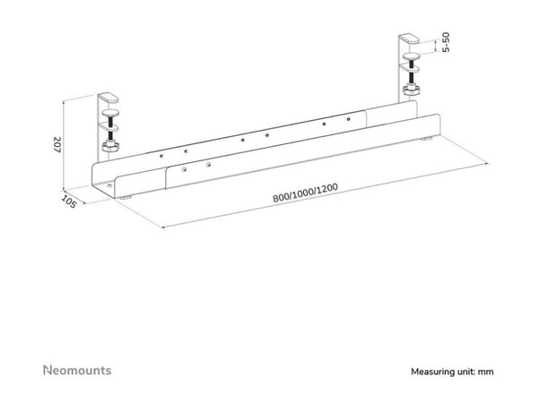 Neomounts - Kabelstyringsskuff - clamp-on design, universal - skrivebordsmonterbar - hvit