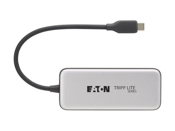 Eaton Tripp Lite series 4-Port USB-C Hub, USB 3.2 Gen 2 (10 Gbps), 4x USB-C Ports, 100W PD Charging, Thunderbolt 3 Compatible, Gray - Hub - 4 x USB...