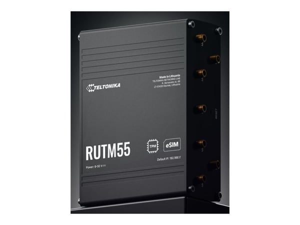 Teltonika RUTM55 - Trådløs ruter - WWAN 1GbE - Wi-Fi 5 - 5G, 3G, 4G - DIN-skinnemonterbar, veggmonterbar, kan monteres i flukt