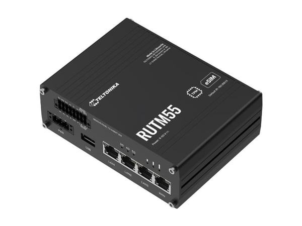 Teltonika RUTM55 - Trådløs ruter - WWAN 1GbE - Wi-Fi 5 - 5G, 3G, 4G - DIN-skinnemonterbar, veggmonterbar, kan monteres i flukt