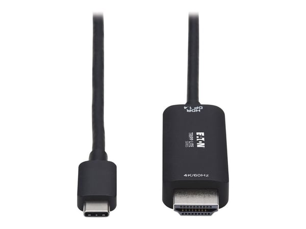 Eaton Tripp Lite Series USB C to HDMI Adapter Cable, 4K 60Hz, HDR, HDCP 2.2, DP 1.4 Alt Mode, Black 6ft - Video/lydkabel - 24 pin USB-C hann til HD...