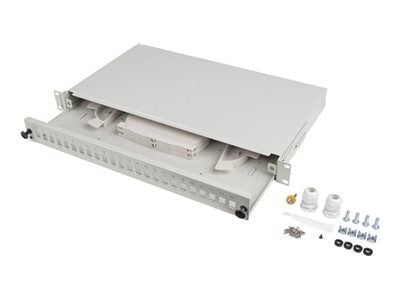 FIBEROPTIC PLANNER LANBERG 24XSC SIMPLEX / 24XLC DUPLEX RACK 19" 1U GRÅ + TILBEHØR