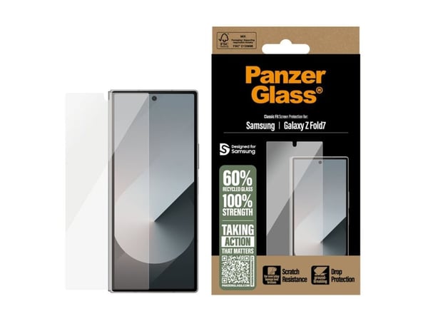 PanzerGlass ® Skjermbeskytter Samsung Galaxy Z Fold7 | Classic Fit, Samsung, Samsung - Galaxy Z Fold7, Tørr påføring, Ripebestandig, Støtbestandig,...