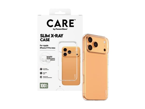 PanzerGlass CARE™ by ® X-Ray Case iPhone 17 Pro Max, Suojus, Apple, Apple - iPhone 17 Pro Max, Läpinäkyvä
