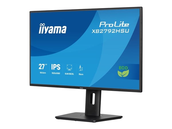 iiyama ProLite XB2792HSU-B1 - LED-skärm - 27" - 1920 x 1080 Full HD (1080p) @ 120 Hz - IPS - 300 cd/m² - 1500:1 - 3 ms - HDMI, DisplayPort - högtal...
