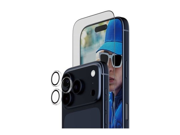 PanzerGlass - 2-in-1 Essentials Bundle - skjerm- / linsebeskytterkit for mobiltelefon - glass - rammefarge svart - for Apple iPhone 17 Pro