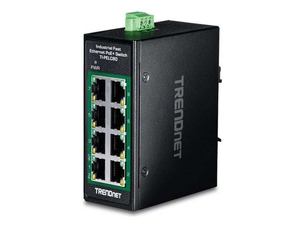 Trendnet TI-PELC80, Hallitsematon, Fast Ethernet (10/100), Täysin kaksipuolinen, Power over Ethernet -tuki, Seinäkiinnitteinen