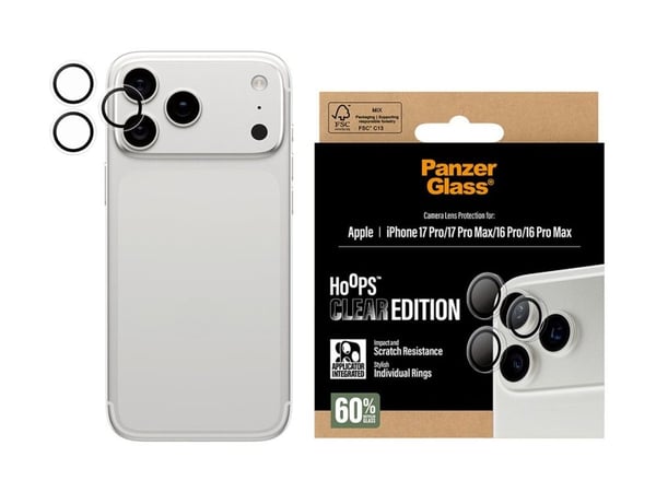 PanzerGlass Hoops - Linsebeskytter for mobiltelefon - gjennomsiktig - for Apple iPhone 17 Pro, 17 Pro Max