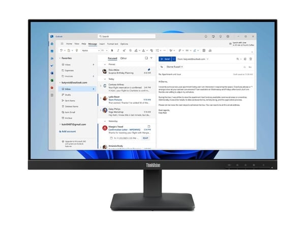 LENOVO ThinkVision S24-4e 23,8 tommers IPS WLED QHD 250cd/m2 4ms HDMI VGA