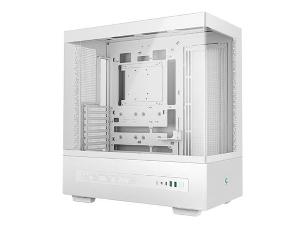 DeepCool CH690 DIGITAL - Mid tower - ATX - sidepanel med vindu (herdet glass) - ingen strømforsyning (ATX / PS/2) - hvit - USB/lyd