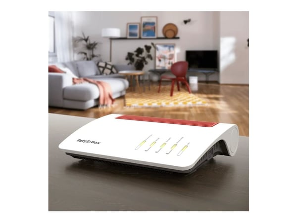 FRITZ!Box 5590 Fiber - Trådløs ruter - maske - GPON-terminal / talekort 1GbE, 2.5GbE, GPON, AON - Wi-Fi 6 - Dobbeltbånd - VoIP-telefonadapter (DECT)