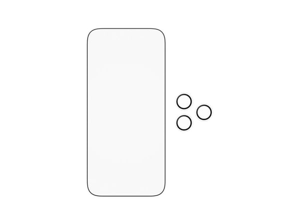 PanzerGlass - 2-in-1 Essentials Bundle - skjerm- / linsebeskytterkit for mobiltelefon - glass - rammefarge svart - for Apple iPhone 17 Pro Max