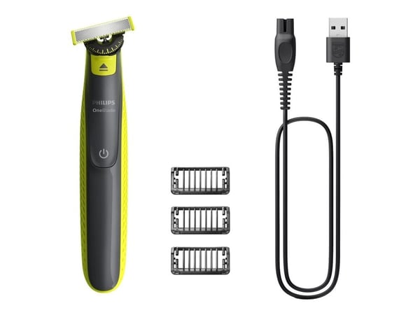 Philips OneBlade QP2724 - Trimmer - trådløs - lime green/dark gray