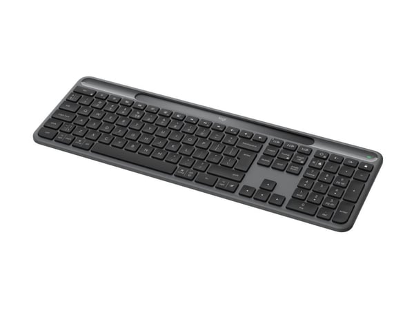 Logitech Signature Slim Solar+ K980 - Tastatur - full size - trådløs - Bluetooth LE - QWERTY - US International - tastsvitsj: saksbrytere - grafitt