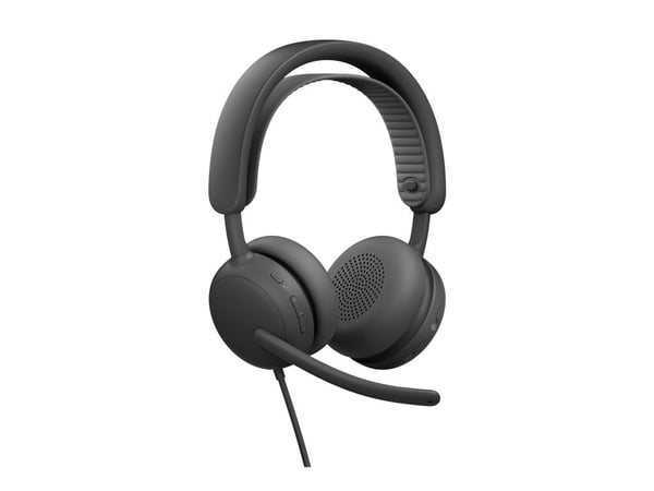 Logitech Zone Wired 2 for Business - Hodesett - on-ear - kablet - aktiv støydemping - grafitt - Certified for Microsoft Teams