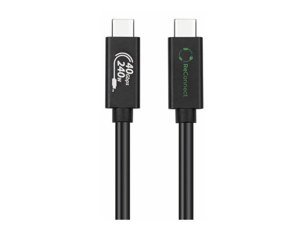 MicroConnect ReConnect - USB-kabel - 24 pin USB-C (hann) til 24 pin USB-C (hann) - USB4 Gen3x2 - 1.2 m - USB Power Delivery (100 W), 5K 60Hz støtte...