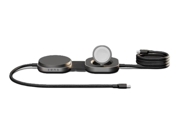 ZENS Pro 3 - Trådlös laddningsmatta - 140 Watt - 3 utdatakontakter (USB-C, magnetisk) - MFI-certifierad