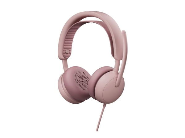 Logitech Zone Wired 2 for Business - Hodesett - on-ear - kablet - aktiv støydemping - rosa - Certified for Microsoft Teams