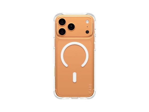 CARE by PanzerGlass Samba - Baksidedeksel for mobiltelefon - MagSafe-samsvar - termoplast-polyuretan (TPU) - gjennomsiktig med hvit - for Apple iPh...