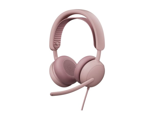 Logitech Zone Wired 2 for Business - Hodesett - on-ear - kablet - aktiv støydemping - rosa - Certified for Microsoft Teams