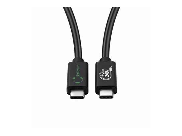 MicroConnect ReConnect - USB-kabel - 24 pin USB-C (hann) til 24 pin USB-C (hann) - USB4 Gen3x2 - 1.2 m - USB Power Delivery (100 W), 5K 60Hz støtte...