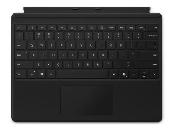 Microsoft Surface Pro Keyboard - 13-inch - tangentbord - bakgrundsbelyst - magnetisk docka - QWERTY - engelska - svart - för Surface Pro