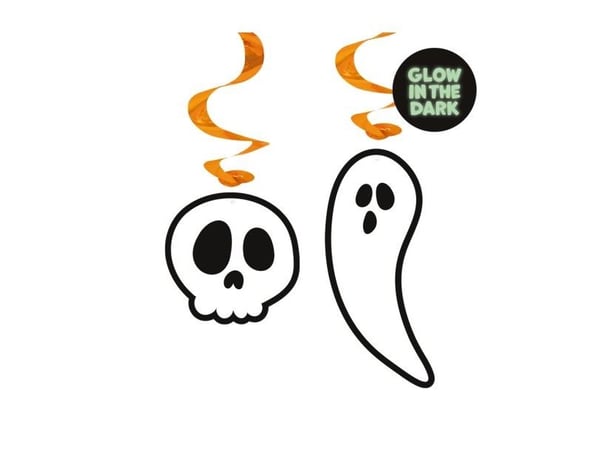 Halloween Boo spiraali, 4 stk.
