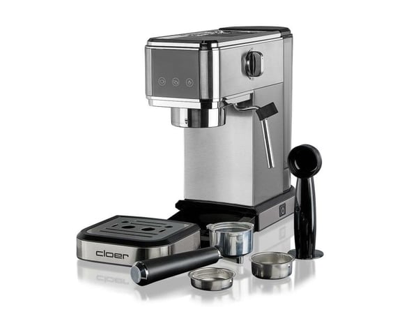 Cloer 5829, Espressomaskin, 1 l, 1350 W, Sort, Rustfritt stål