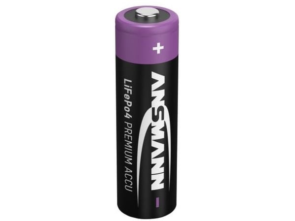 Ansmann 1300-0021, Oppladbart batteri, AA, Lithium Iron Phosphate (LiFePO4), 3,2 V, 1 stykker, 500 mAh