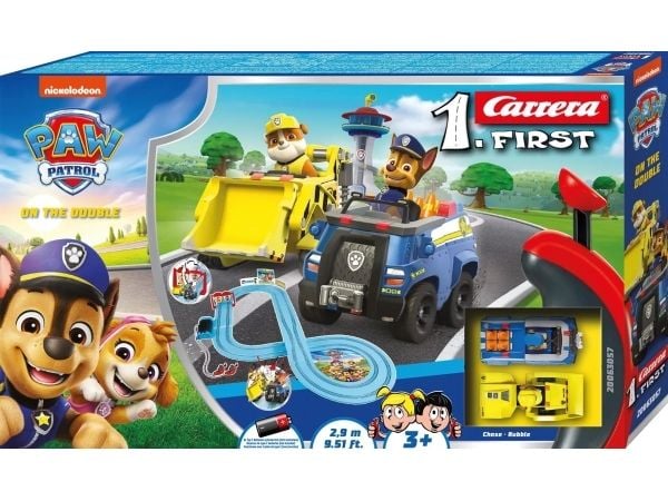 Carrera First PAW PATROL - On the Double, Kjøretøy og banesett, PAW Patrol, 3 år, Flerfarget