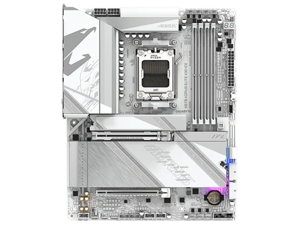 AORUS X870 ELITE X3D ICE - Hovedkort - ATX - Socket AM5 - AMD X870 Chipset - USB-C 3.2 Gen 2x2, USB4, USB 3.2 Gen 1, USB 3.2 Gen 2 - 5 Gigabit Ethe...