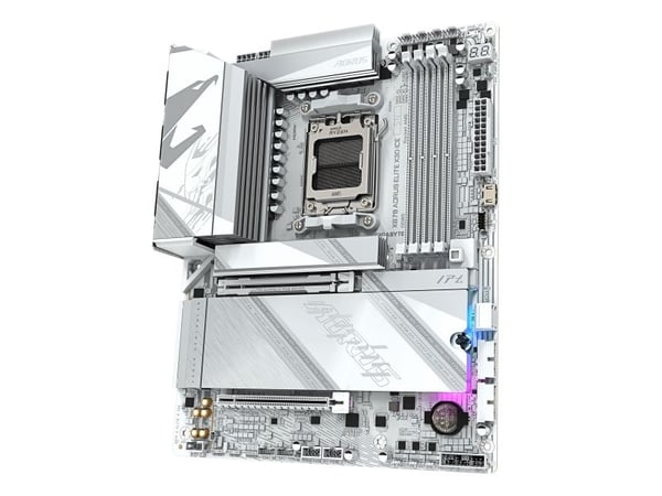 AORUS X870 ELITE X3D ICE - Hovedkort - ATX - Socket AM5 - AMD X870 Chipset - USB-C 3.2 Gen 2x2, USB4, USB 3.2 Gen 1, USB 3.2 Gen 2 - 5 Gigabit Ethe...