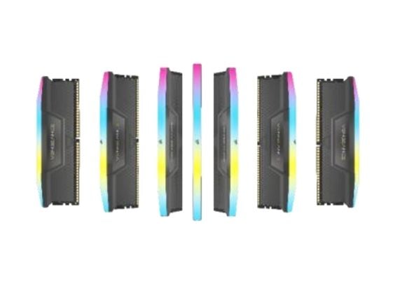 CORSAIR Vengeance RGB - DDR5 - sett - 32 GB: 2 x 16 GB - DIMM 288-pin - 5600 MT/s / PC5-44800 - CL36 - 1.3 V - ikke-bufret - on-die ECC - grå