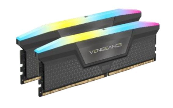 CORSAIR Vengeance RGB - DDR5 - sett - 32 GB: 2 x 16 GB - DIMM 288-pin - 5600 MT/s / PC5-44800 - CL36 - 1.3 V - ikke-bufret - on-die ECC - grå