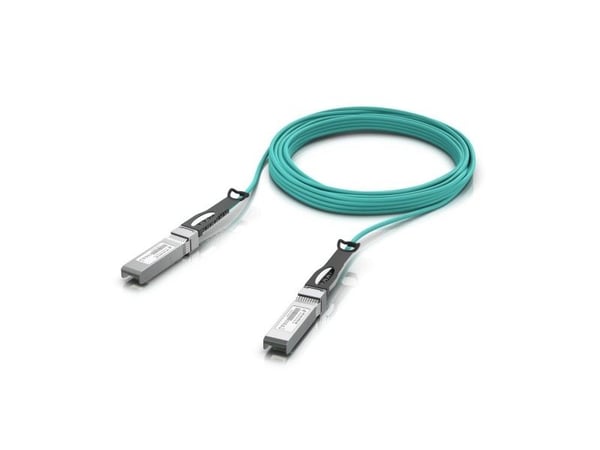 Ubiquiti - Direkte 25GBase-koblingskabel - SFP28 til SFP28 - 10 m - 3 mm - fiberoptisk - Active Optical Cable (AOC) - akvamarin