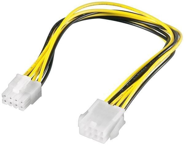 goobay CAK S-12 - Strømforlengelseskabel - 8-pins intern strømforsyning (hann) til 8-pins intern strømforsyning (hunn) - 28 cm