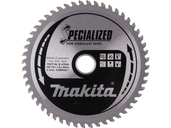 Skjæreskive for aluminium MAKITA 150x20x1,6mm 52T
