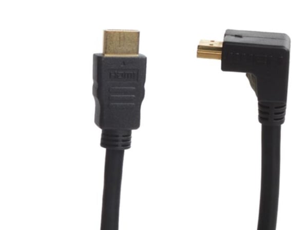 Connectech Good Quality - High Speed - HDMI-kabel med Ethernet - HDMI hann vinklet til HDMI hann - 1.5 m - svart