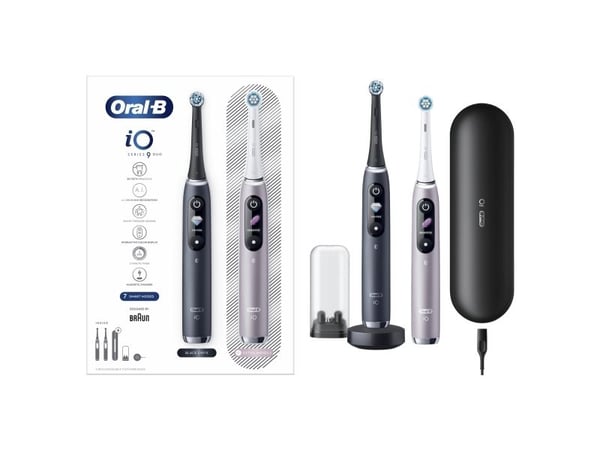 Oral-B iO 80363731, Aikuinen, Pyörivä/värähtelevä hammasharja, Ienhoito, Herkkä, Valkaisu, musta, Hopea, 2 min, musta, Hopea