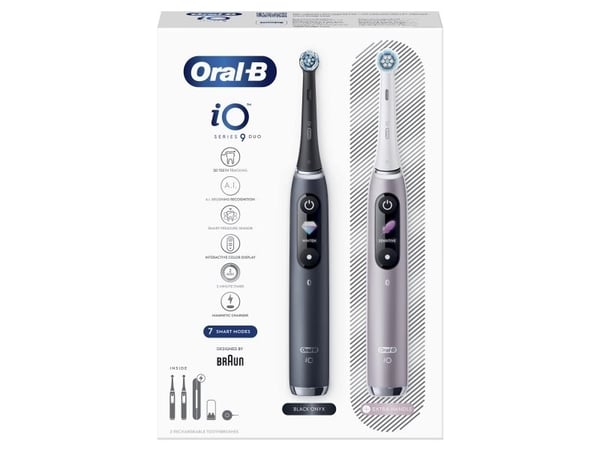 Oral-B iO 80363731, Aikuinen, Pyörivä/värähtelevä hammasharja, Ienhoito, Herkkä, Valkaisu, musta, Hopea, 2 min, musta, Hopea