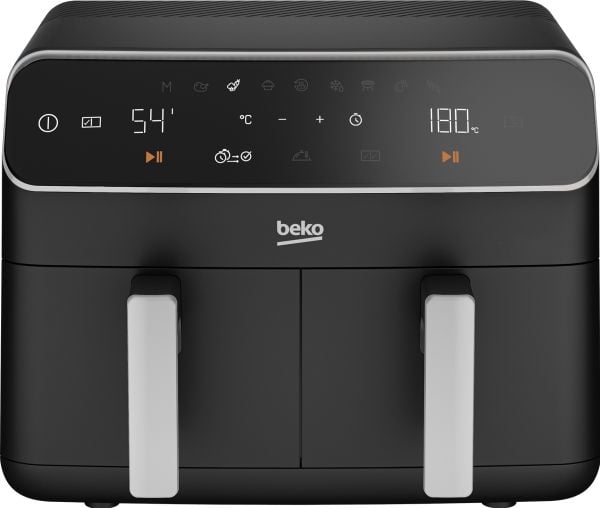 Beko FRL5388B, Varmluftsfrityr, 8,5 l, Dobbel, Sort, Berøringskontroll, Enkeltstående