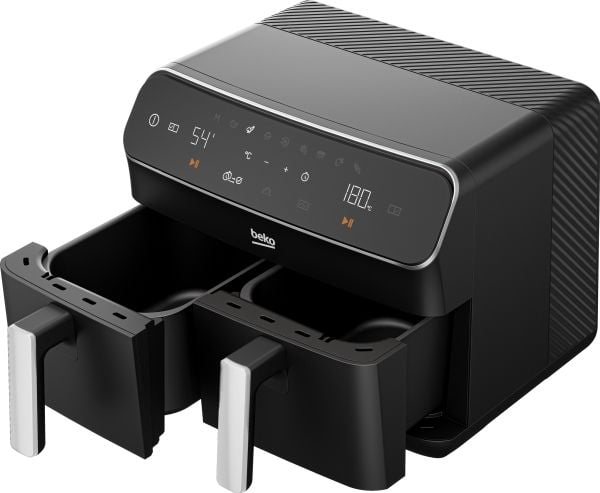 Beko FRL5388B, Varmluftsfrityr, 8,5 l, Dobbel, Sort, Berøringskontroll, Enkeltstående