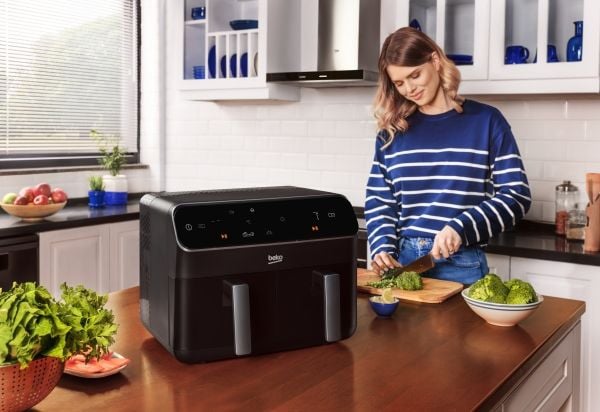 Beko FRL5388B, Varmluftsfrityr, 8,5 l, Dobbel, Sort, Berøringskontroll, Enkeltstående