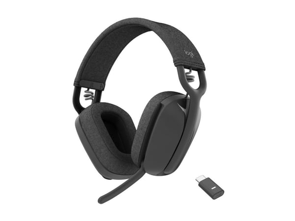 Logitech Zone Vibe Wireless - Hodesett - full størrelse - Bluetooth - trådløs - lydisolerende - grafitt - Certified for Microsoft Teams