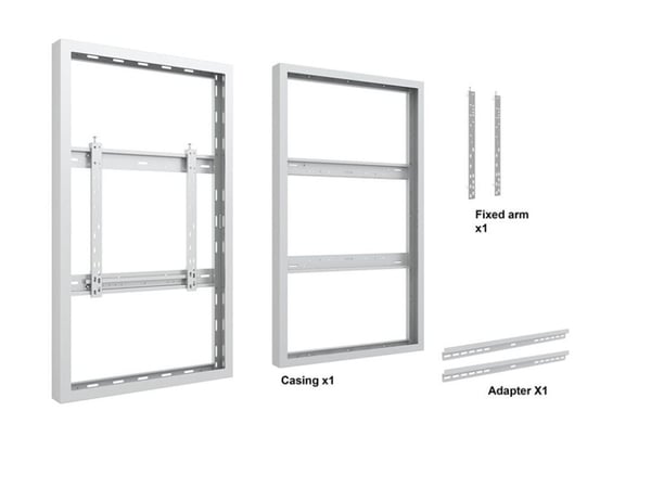Multibrackets M Pro Series - Innhegning - for flatpanel - medium, universell, tyveribeskyttelse - stål - hvit, RAL 9005 - skjermstørrelse: 50" - ve...